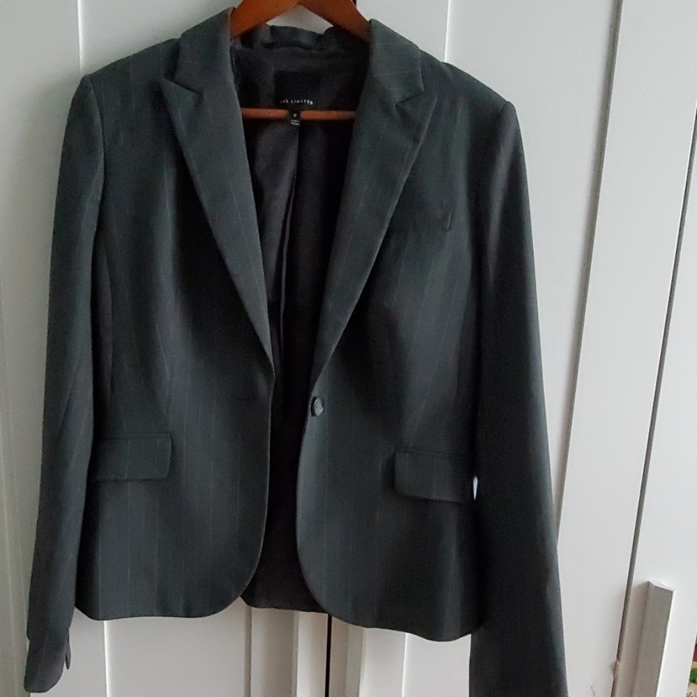 The Limited Dress Jacket Grey Striped size 10